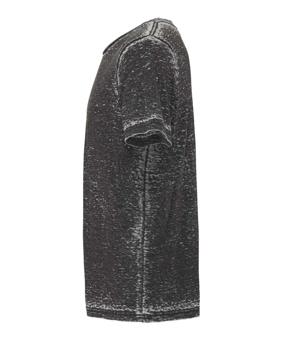 Left View of Grey Acid Wash Texture Tee - 3650