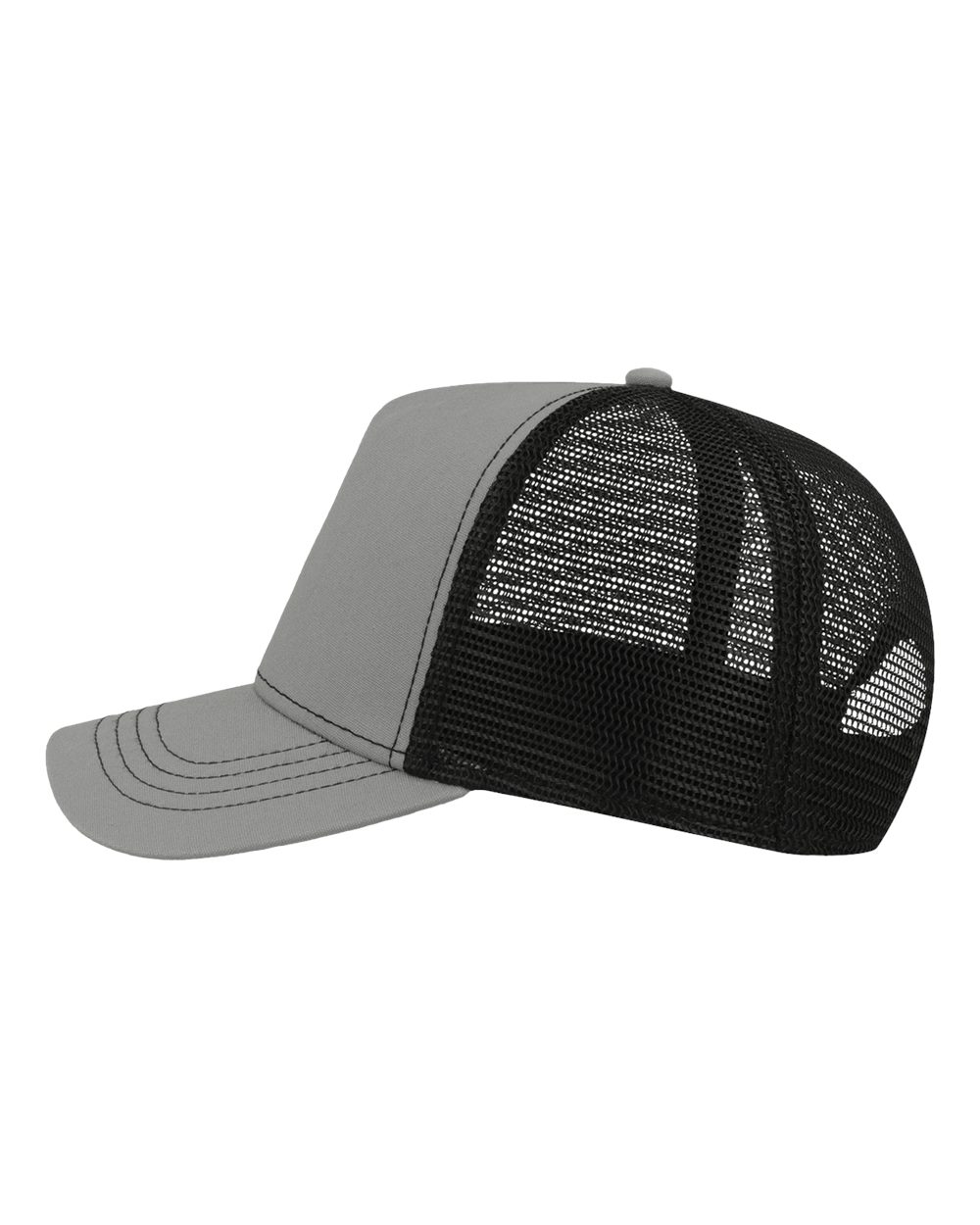 Left View of Grey/ Black Sustainable Canvas Cap - RAPPER