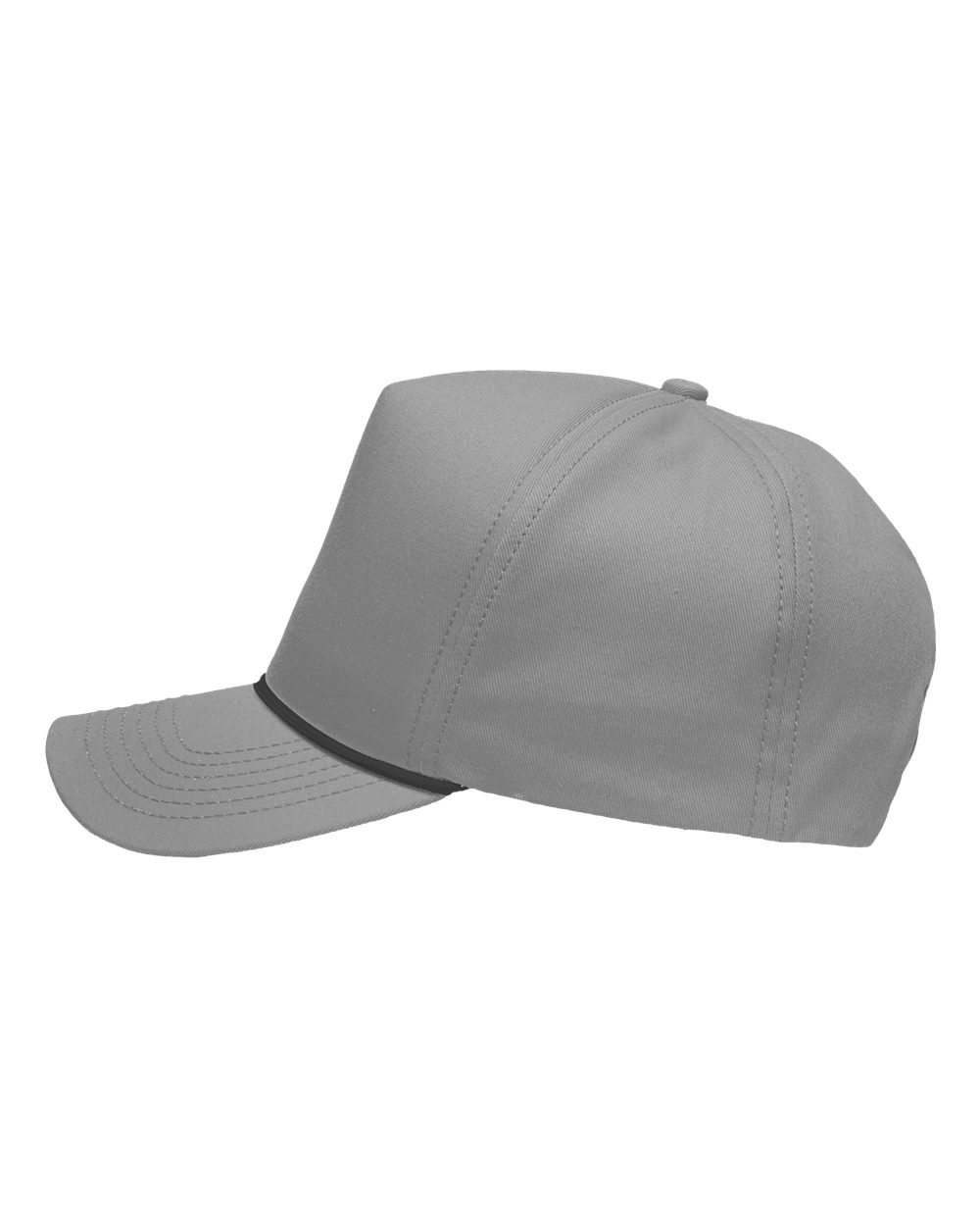 Left View of Grey Five-Panel Rope Heritage Fit Cap - SP1300