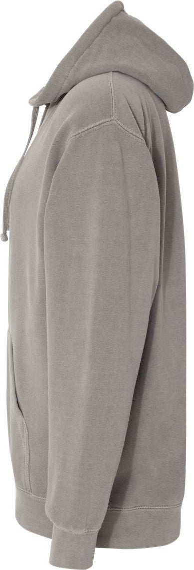 Left View of Grey Garment-Dyed Hooded Sweatshirt - 1567