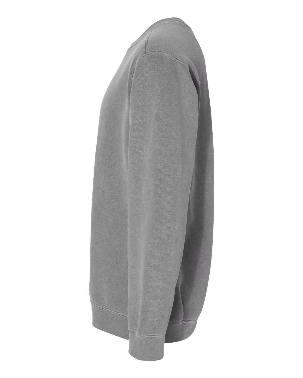 Left View of Grey Garment-Dyed Sweatshirt - 1566