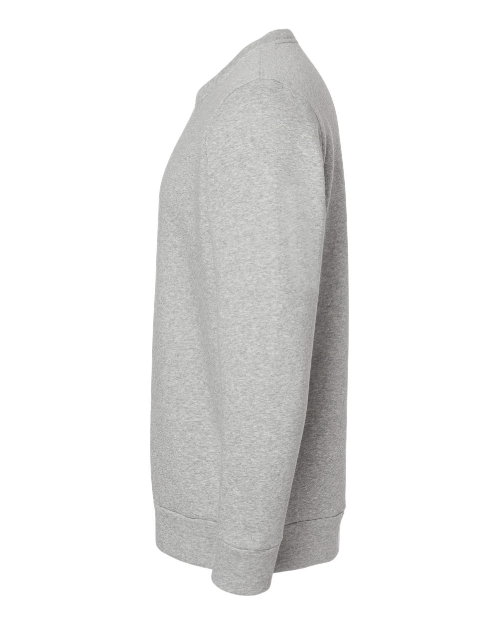 Left View of Grey Heather Fleece Crewneck Sweatshirt - A434