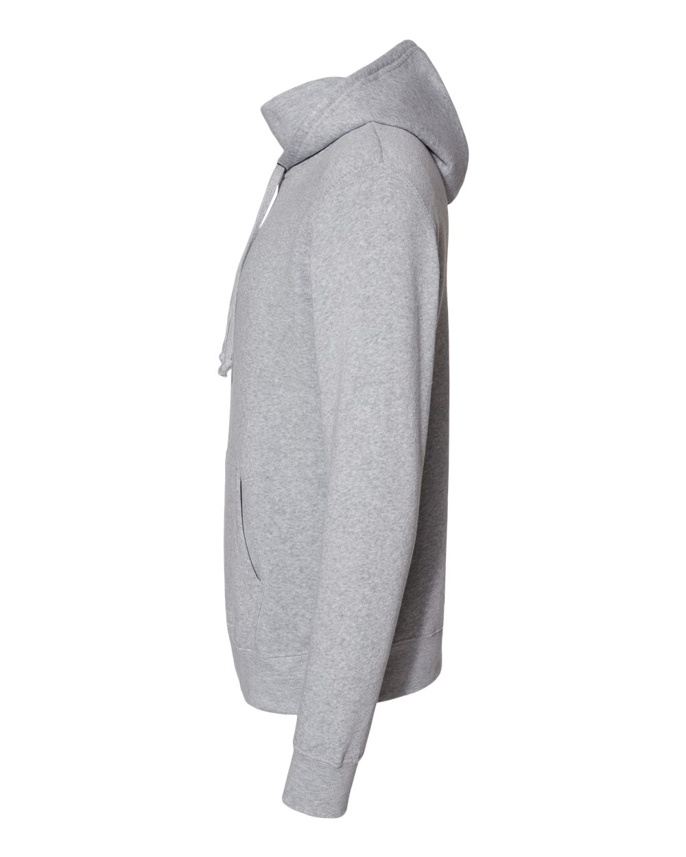 Left View of Grey Heather Gaiter Fleece Hooded Sweatshirt - 8879