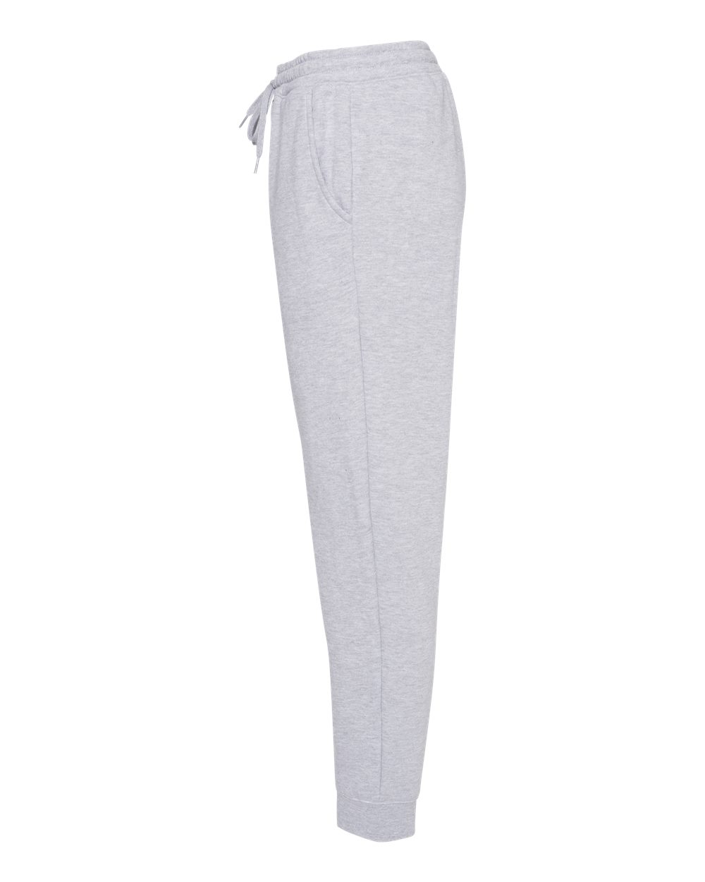 Left View of Grey Heather Midweight Fleece Pants - IND20PNT