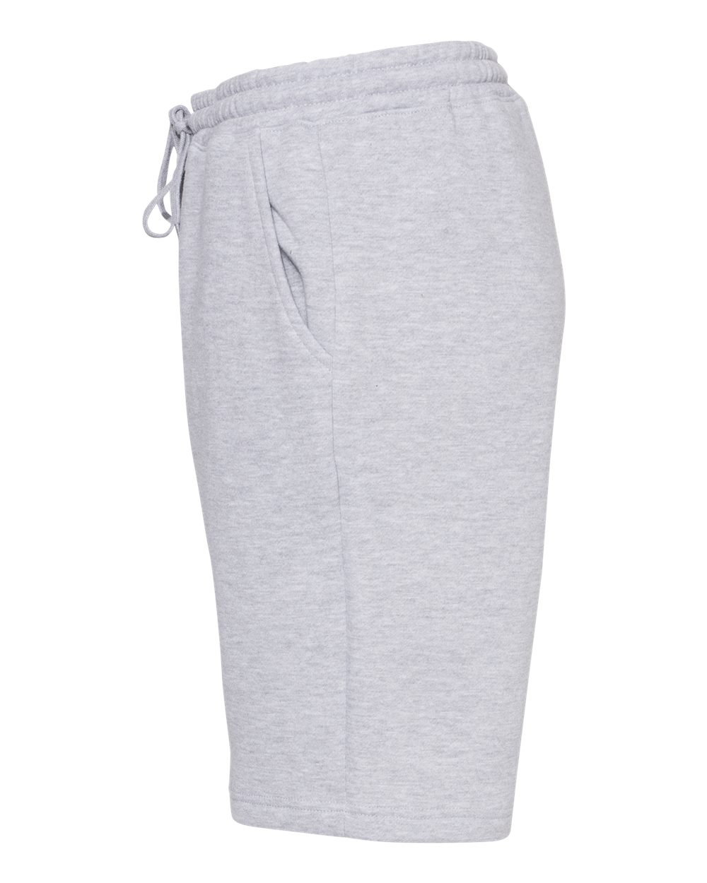 Left View of Grey Heather Midweight Fleece Shorts - IND20SRT