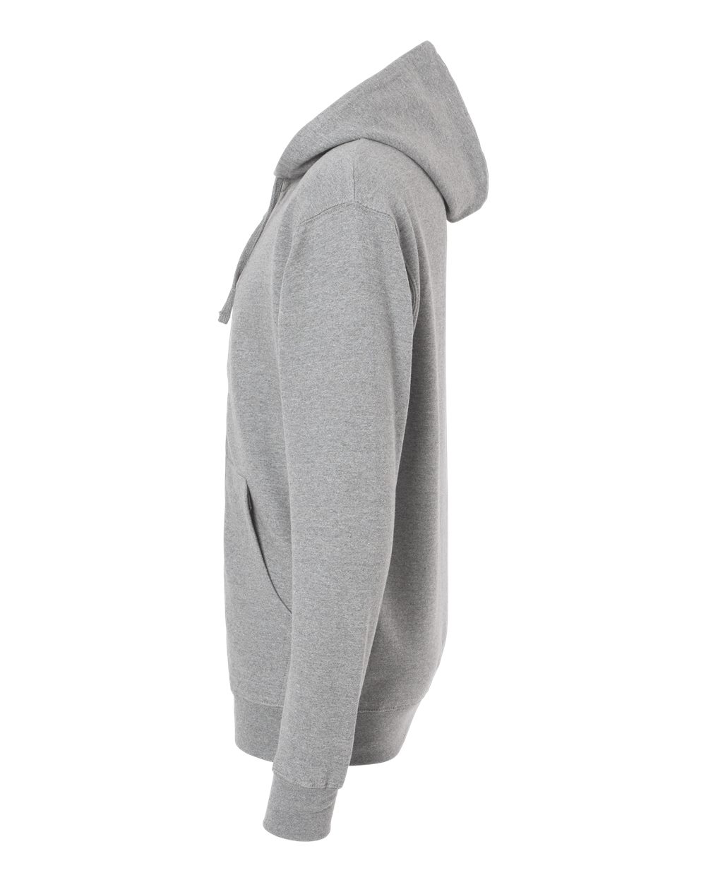 Left View of Grey Heather Midweight Full-Zip Hooded Sweatshirt - SS4500Z