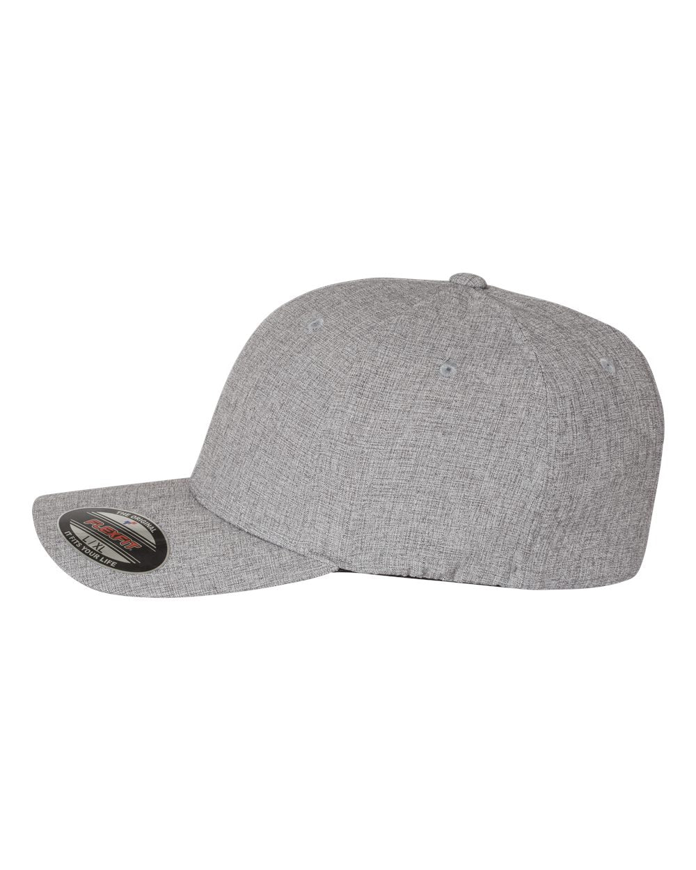 Left View of Grey Heatherlight™ Mélange Cap - 6350