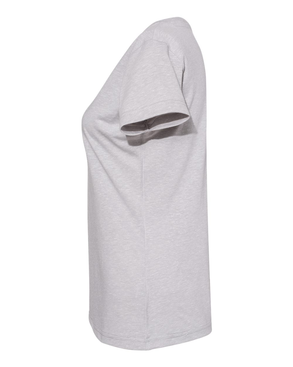 Left View of Grey Melange Women's Harborside Mélange V-Neck Tee - 3591