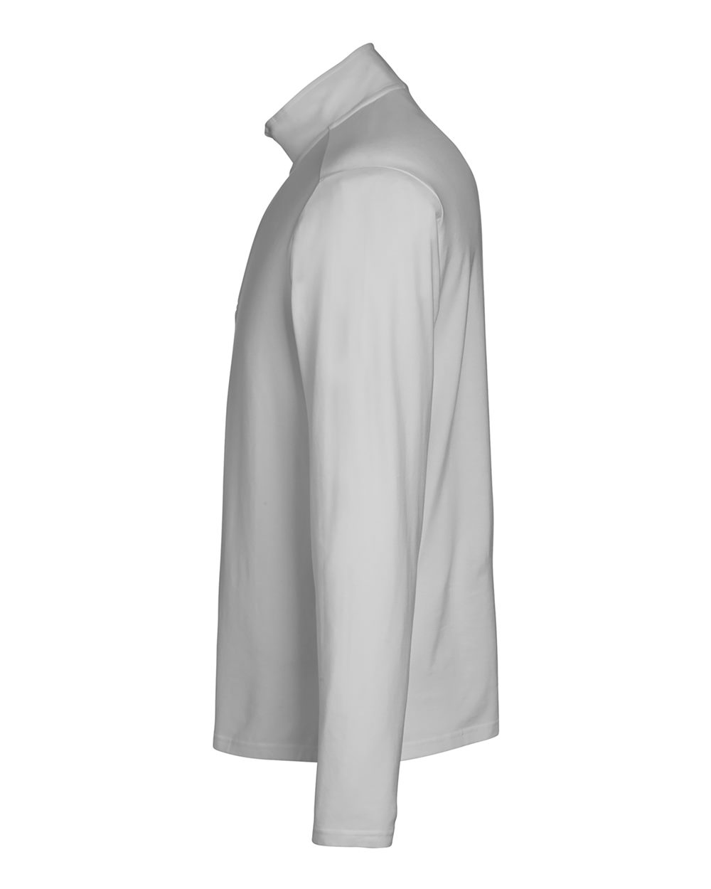Rear View of Grey Men's Raleigh Stretch Quarter-Zip Pullover - DG425