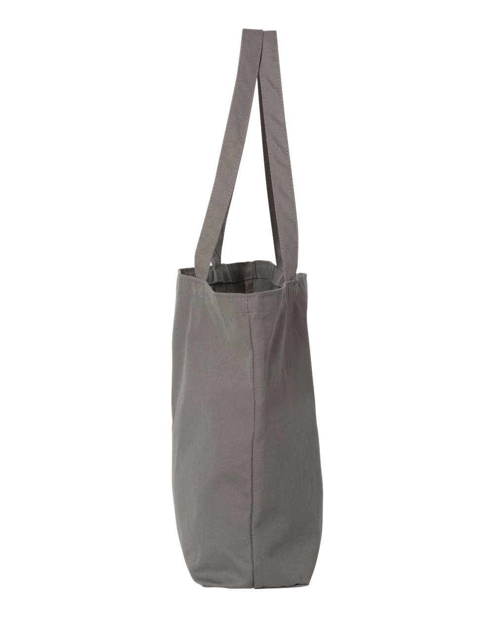 Left View of Grey Seaside Pigment-Dyed Large Tote - 8507