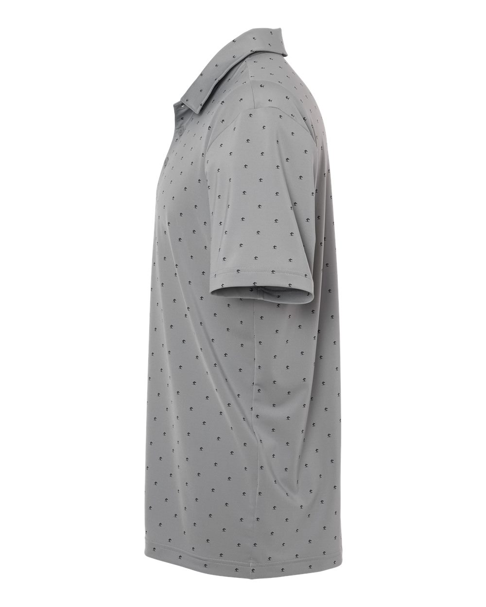 Left View of Grey Three/ Black Pine Tree Polo - A574