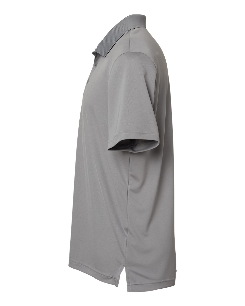 Left View of Grey Three Performance Polo - A230