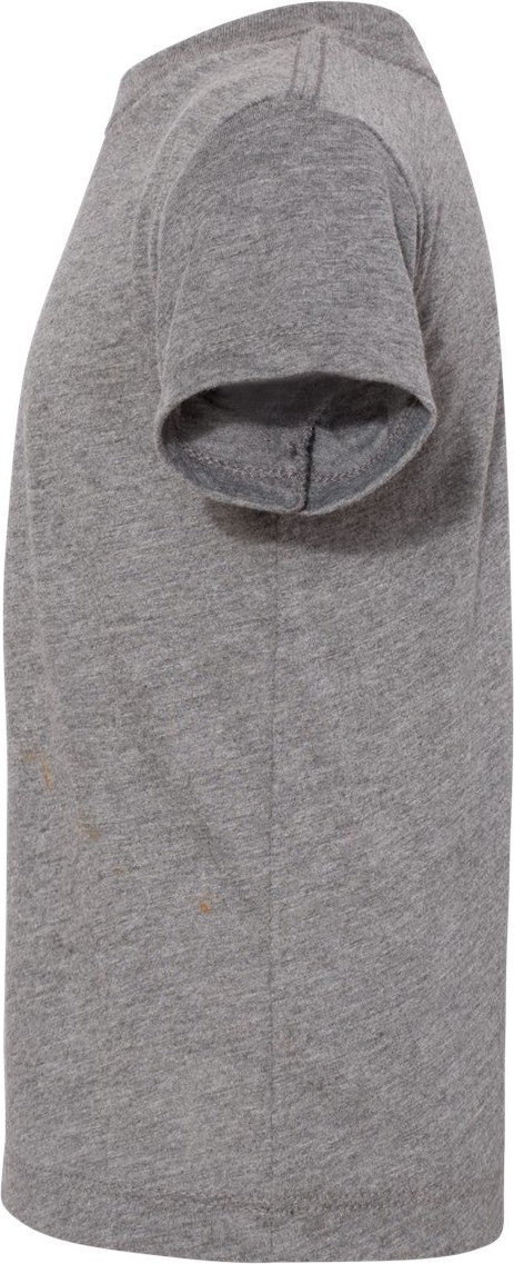 Left View of Grey Triblend Toddler Triblend Tee - 3413T