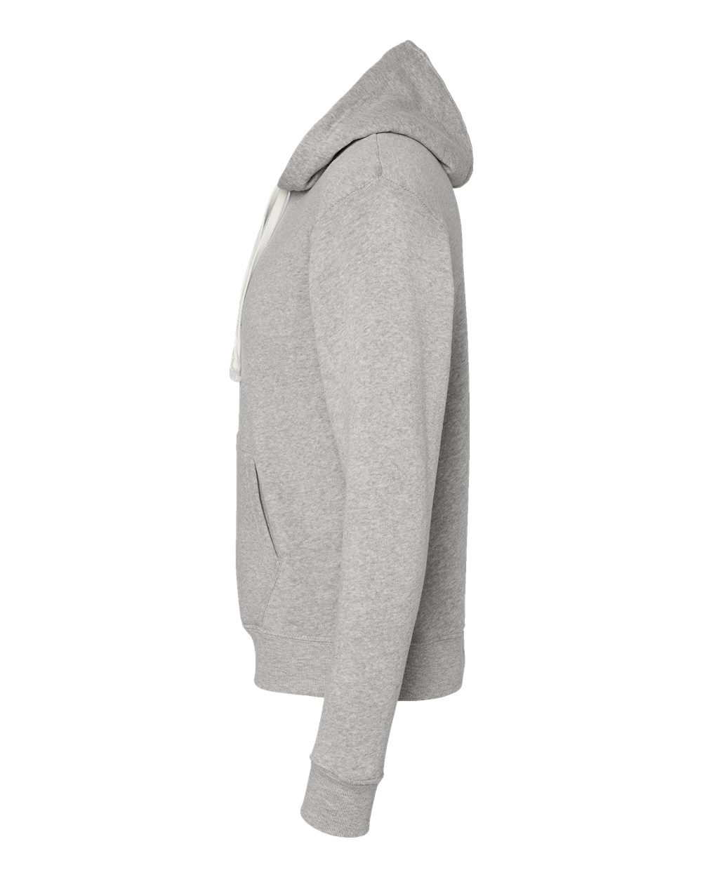 Left View of Grey Triblend Triblend Fleece Hooded Sweatshirt - 8871