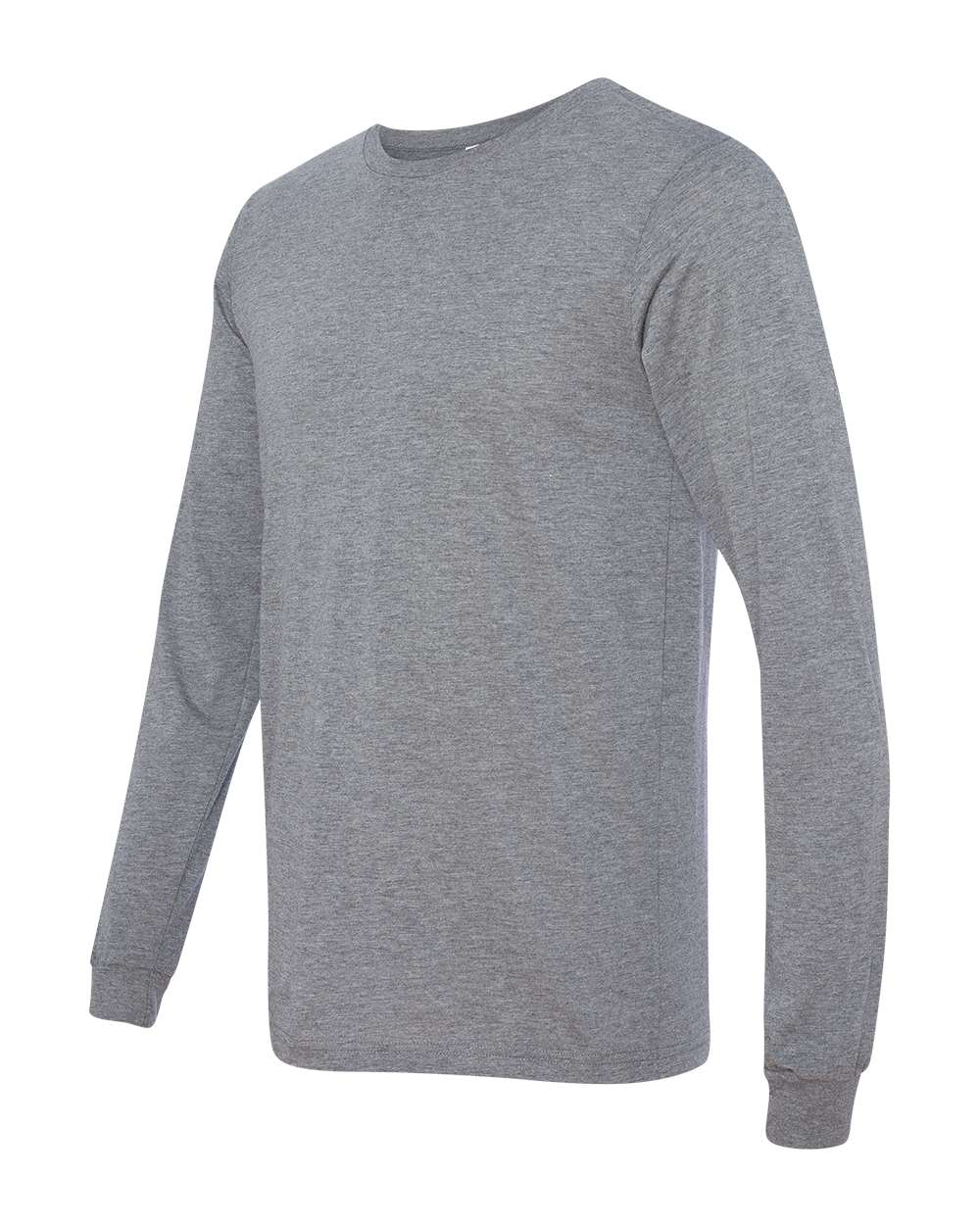 Left View of Grey Triblend Triblend Long Sleeve Tee - 3513