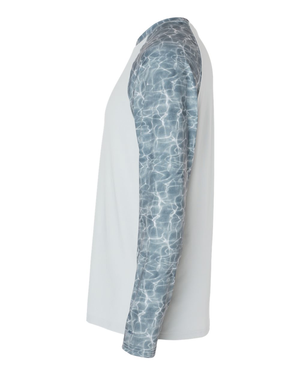 Left View of Grey Water Panama Colorblocked Long Sleeve T-Shirt - 231