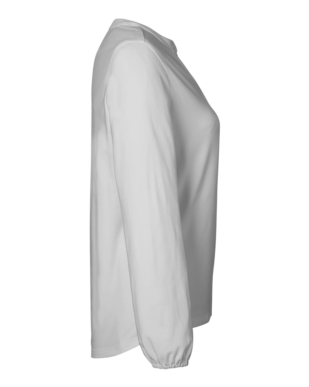 Rear View of Grey Women's Raleigh Half-Placket Knit Top - DP122W