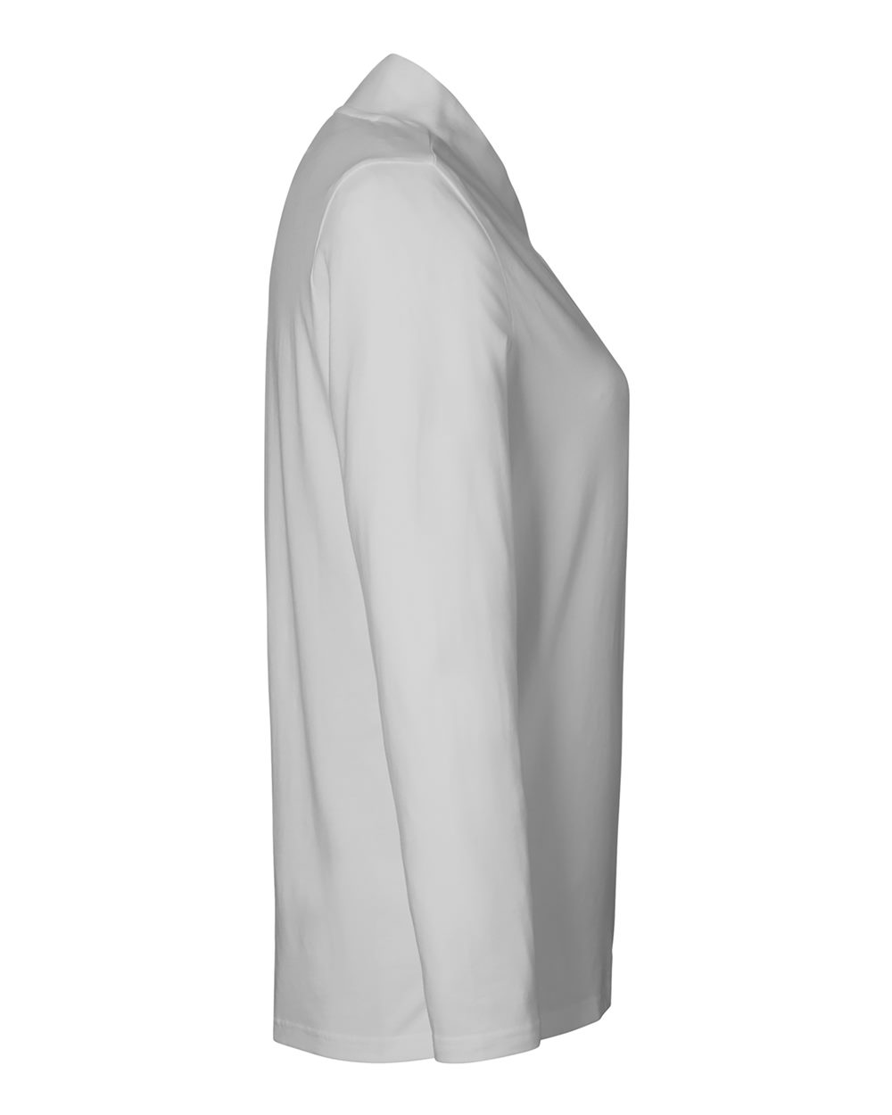 Left View of Grey Women's Raleigh Shawl Collar Knit Top - DP121W