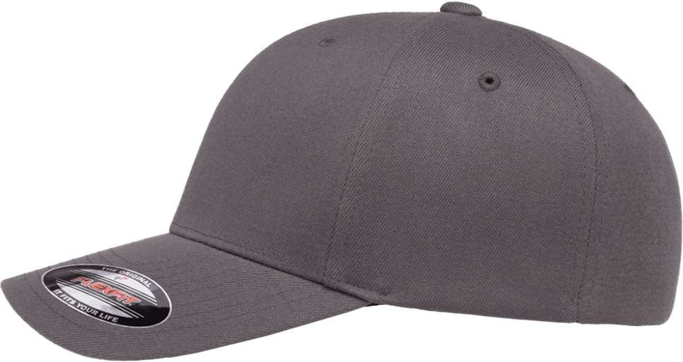 Left View of Grey Wool-Blend Cap - 6477