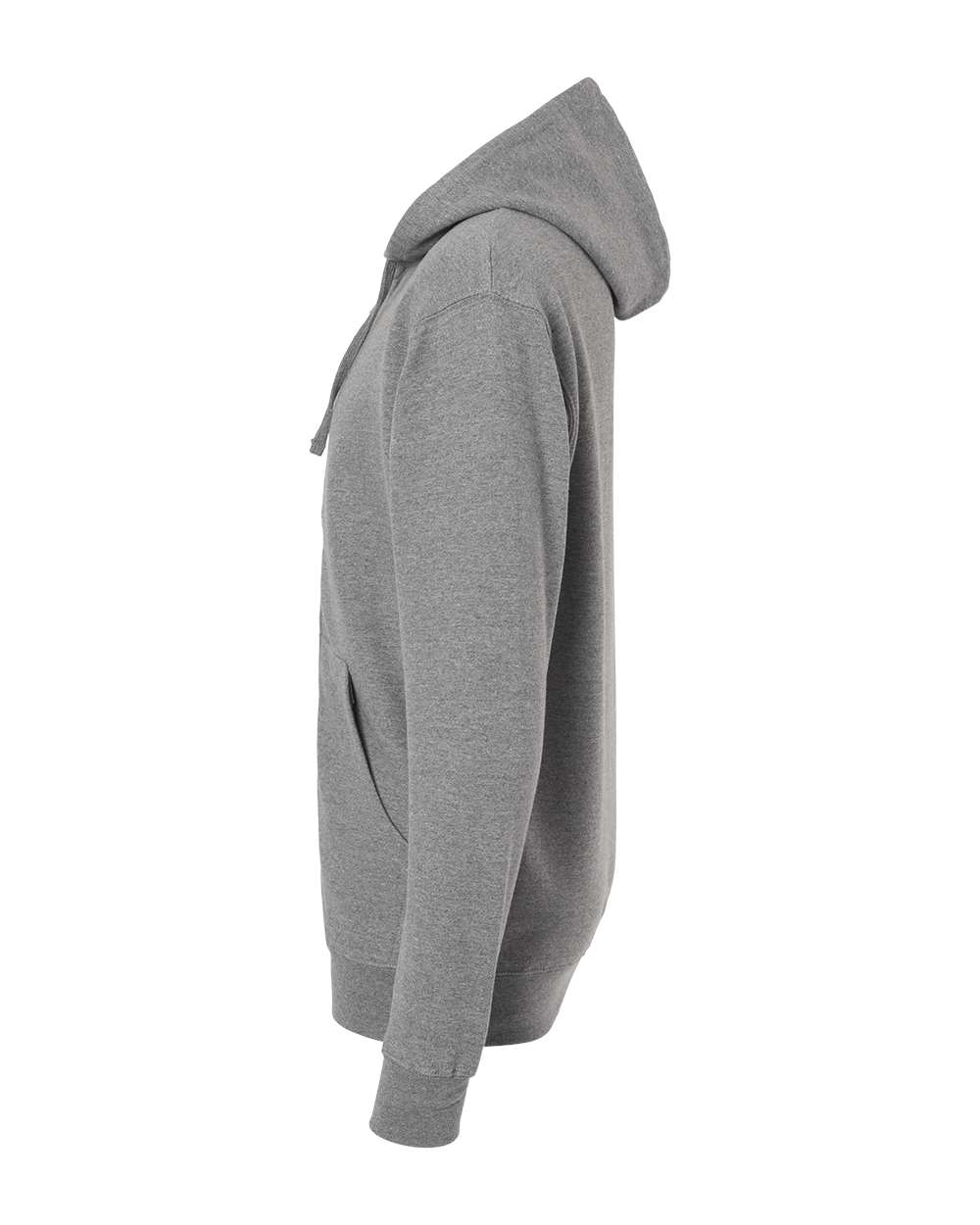 Left View of Gunmetal Heather Midweight Full-Zip Hooded Sweatshirt - SS4500Z