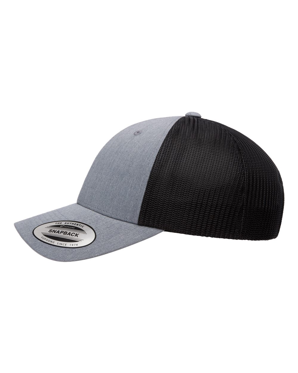 Left View of Heather/ Black Elite Cap - 6601