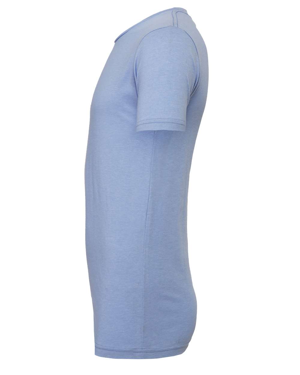 Left View of Heather Blue CVC Jersey Tee - 3001CVC