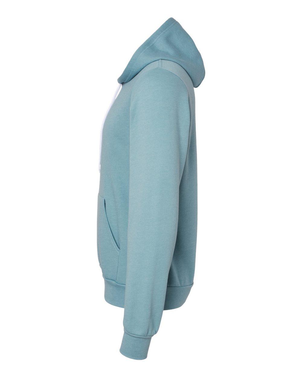Left View of Heather Blue Lagoon Sponge Fleece Hoodie - 3719