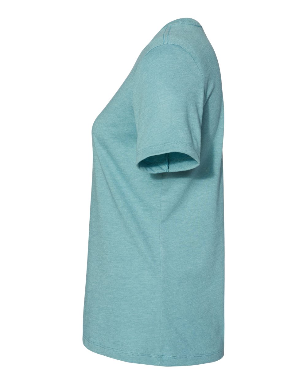 Left View of Heather Blue Lagoon Women’s Relaxed Fit Heather CVC Tee - 6400CVC