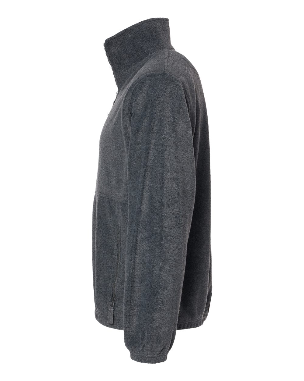 Left View of Heather Charcoal Polar Fleece Full-Zip Jacket - 3062