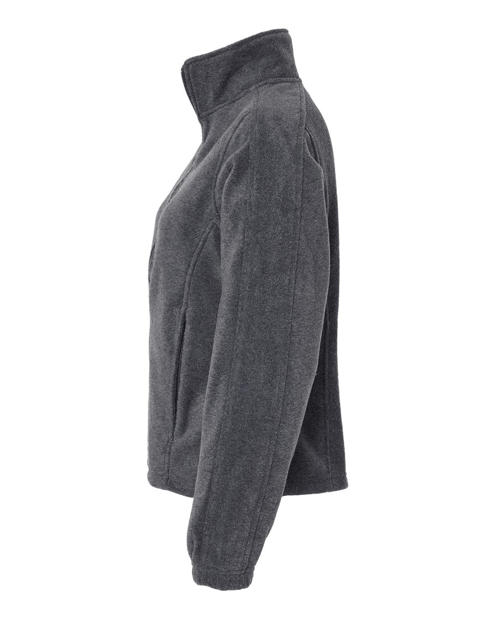 Left View of Heather Charcoal Women's Polar Fleece Full-Zip Jacket - 5062