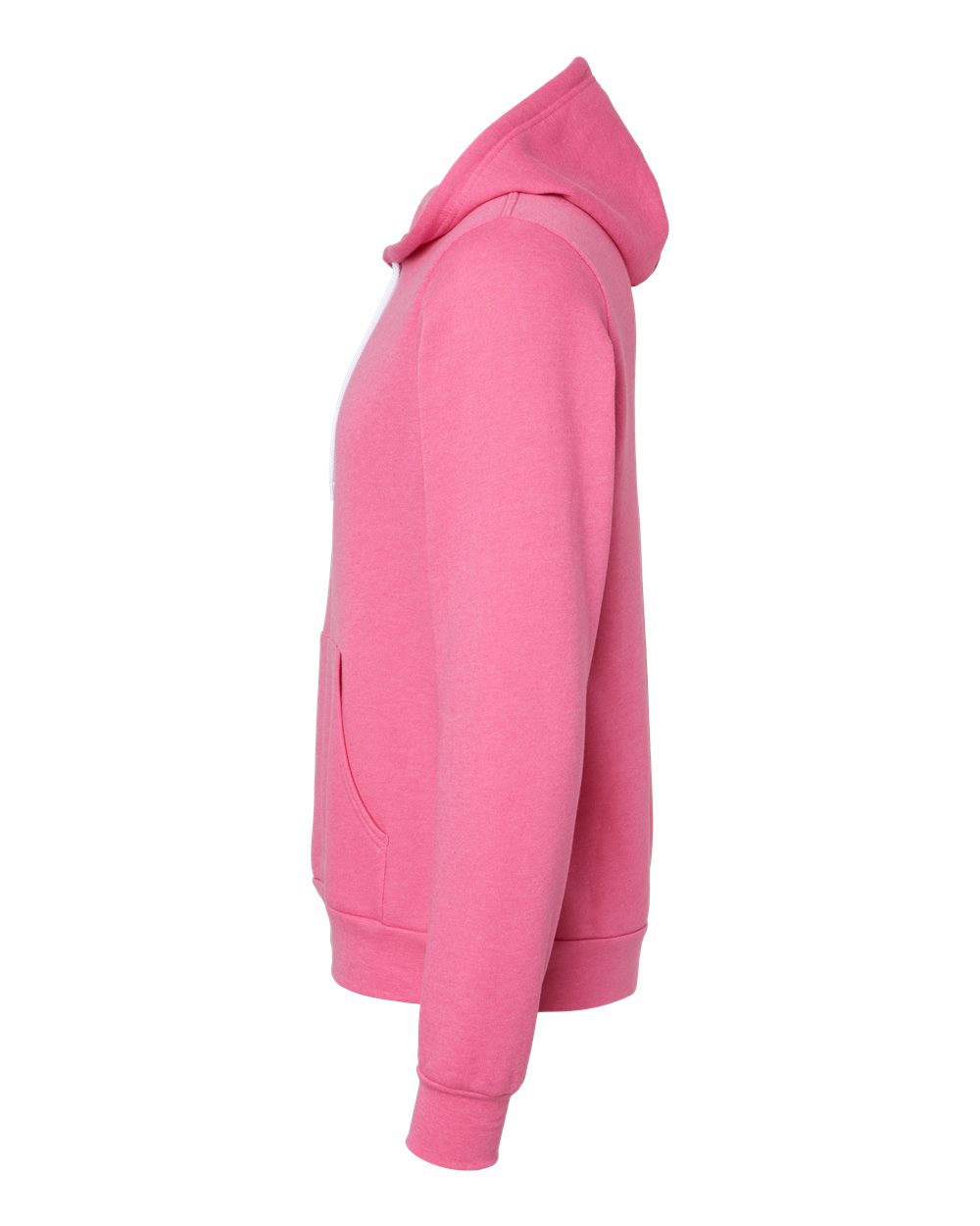 Left View of Heather Charity Pink Sponge Fleece Hoodie - 3719
