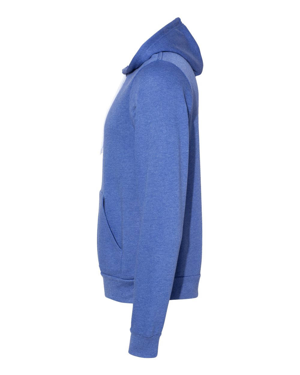Left View of Heather Columbia Blue Sponge Fleece Hoodie - 3719