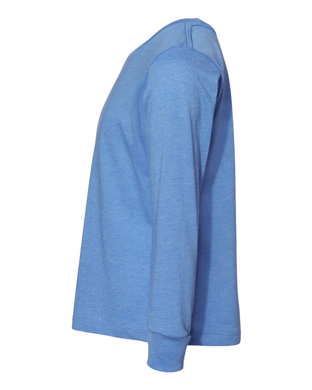 Left View of Heather Columbia Blue Toddler Jersey Long Sleeve Tee - 3501T