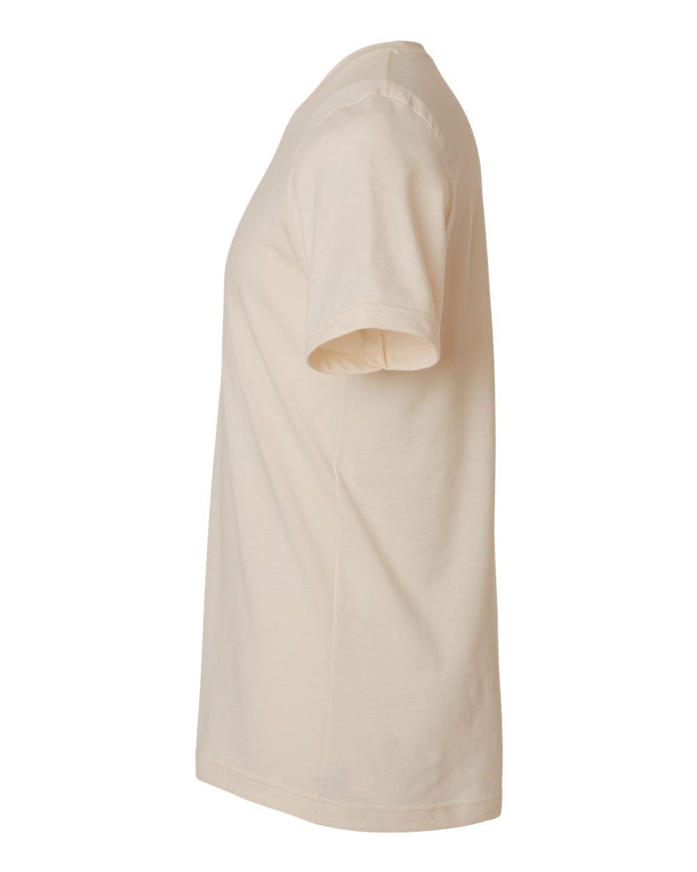 Left View of Heather Cream Combed CVC T-Shirt - 602CVC