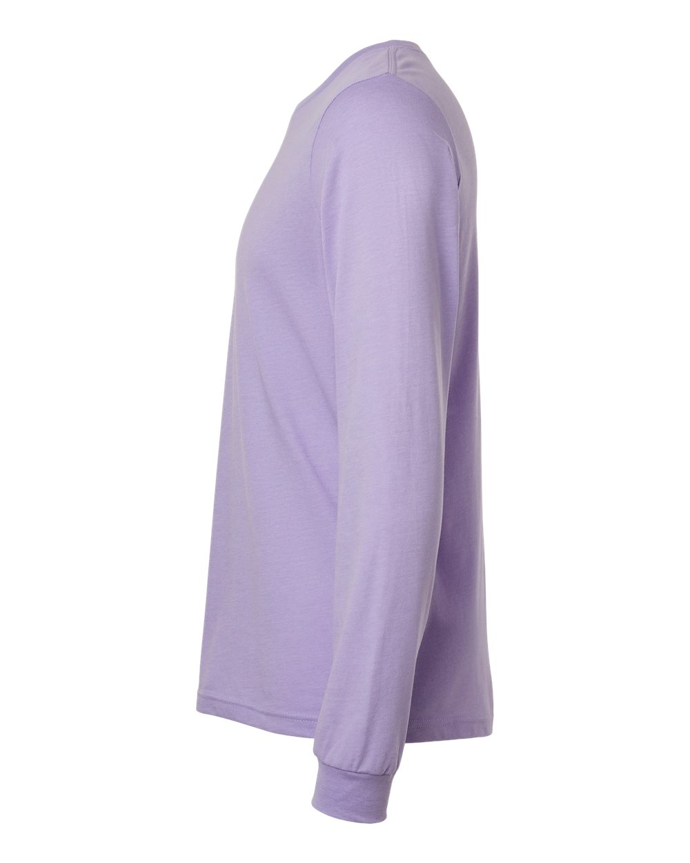 Left View of Heather Dark Lavender Heather CVC Long Sleeve Tee - 3501CVC