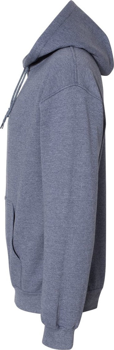 Left View of Heather Dark Navy Heavy Blend™ Hooded Sweatshirt - 18500