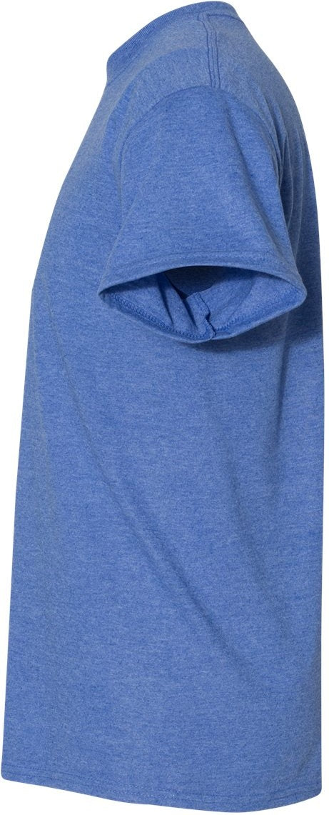Left View of Heather Deep Royal DryBlend® T-Shirt - 8000