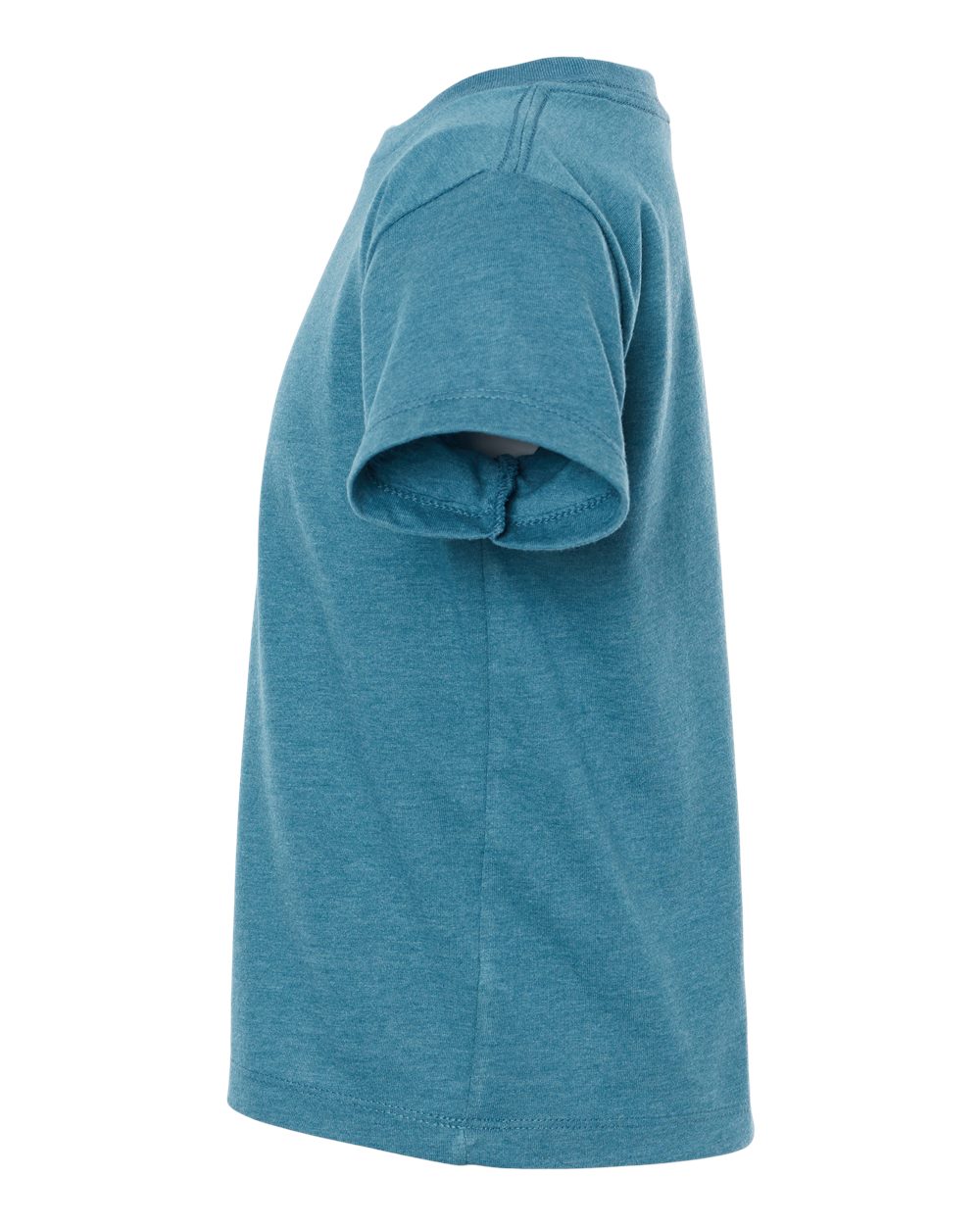 Left View of Heather Deep Teal Toddler Jersey Tee - 3001T