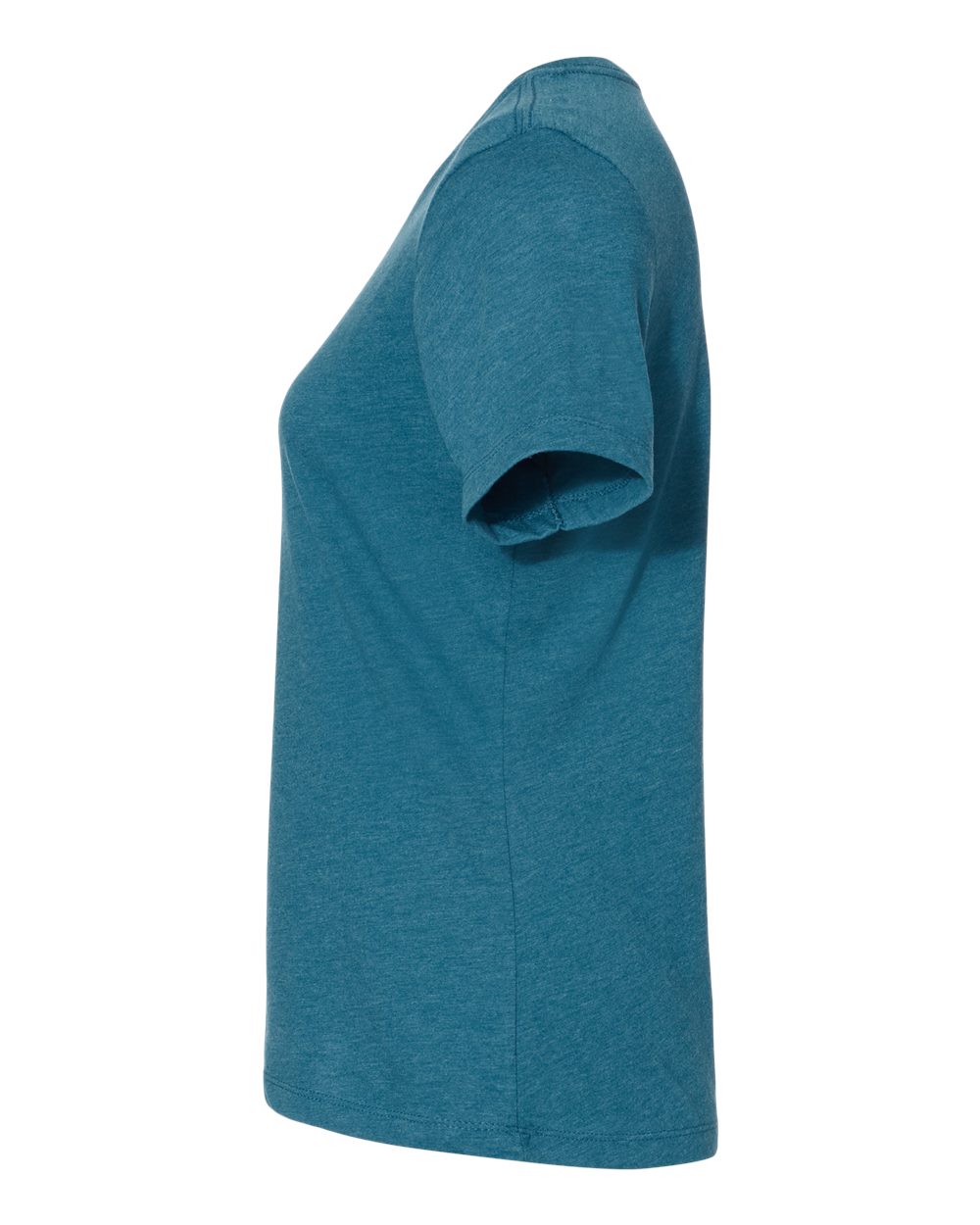 Left View of Heather Deep Teal Women’s Relaxed Fit Heather CVC Tee - 6400CVC