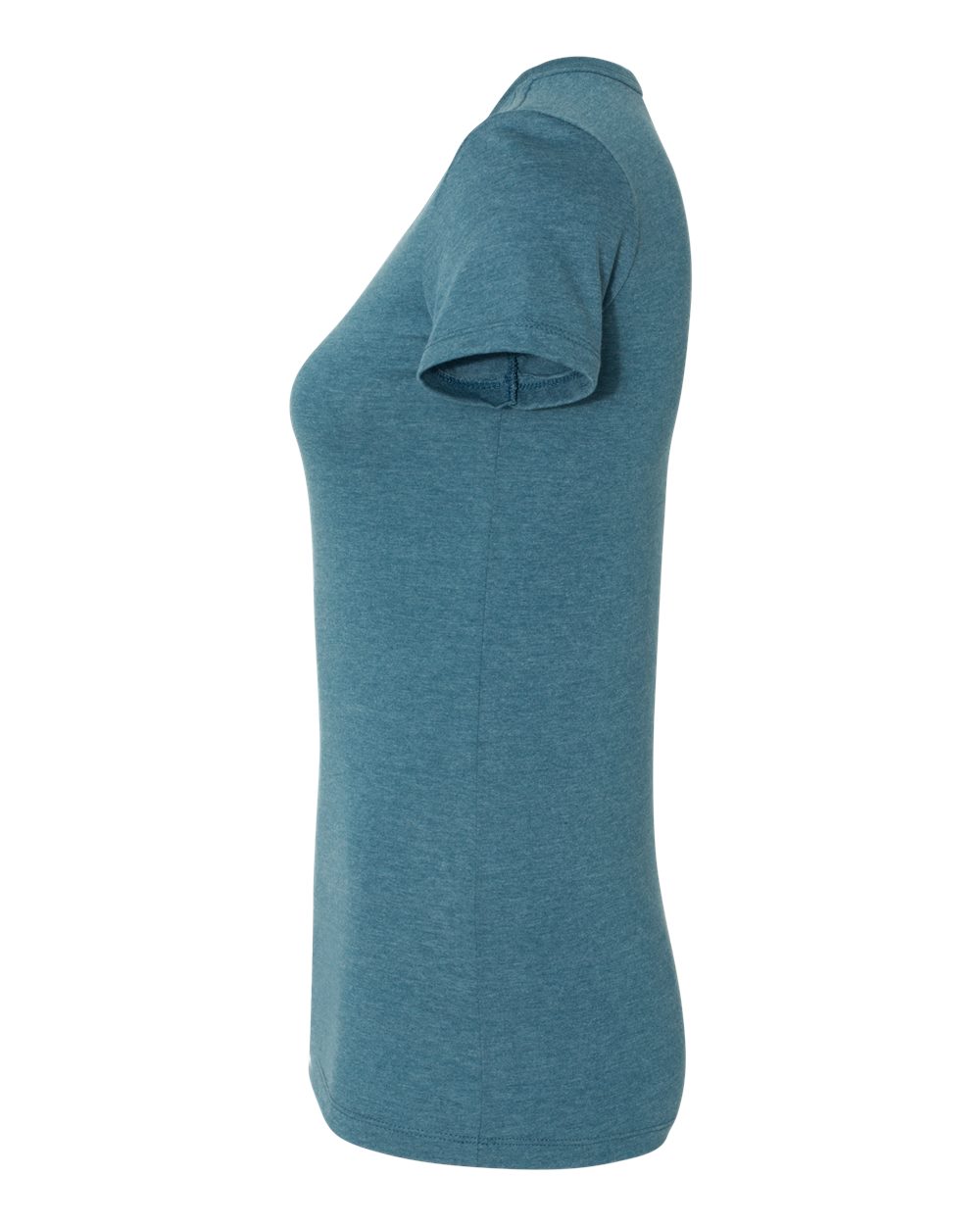 Left View of Heather Deep Teal Women's Slim Fit Tee - 6004