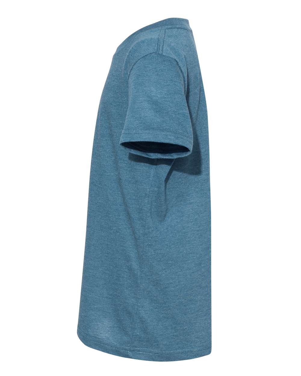 Left View of Heather Deep Teal Youth CVC Jersey Tee - 3001YCVC