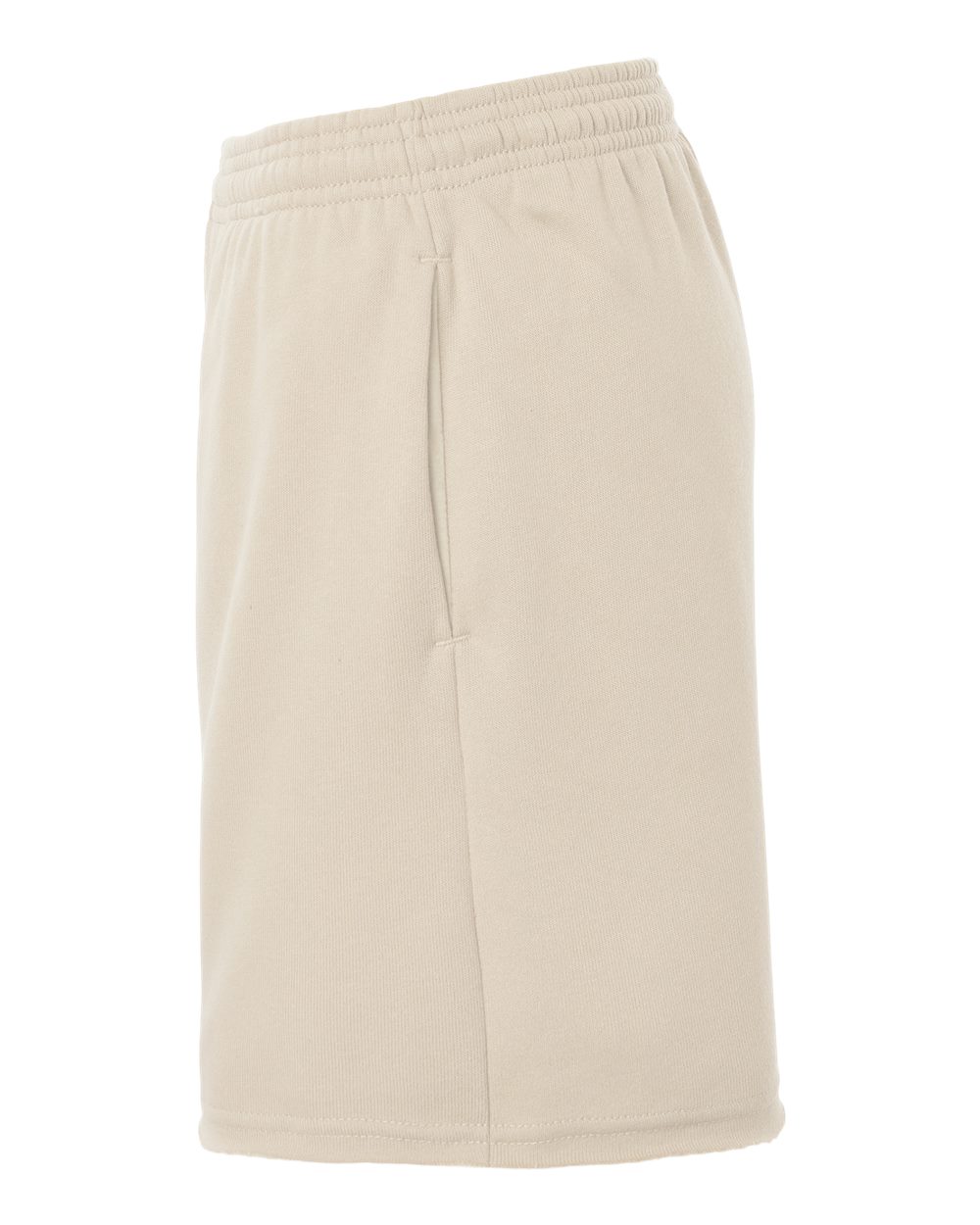 Left View of Heather Dust Women's Cutoff Fleece Shorts - 3787