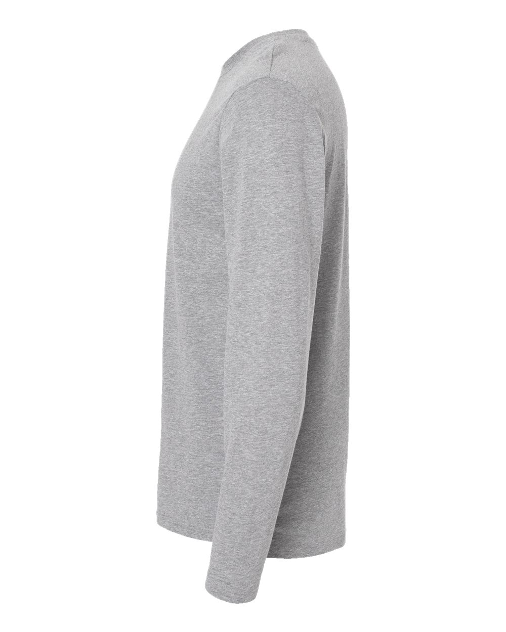 Left View of Heather Fine Jersey Long Sleeve Tee - 6918