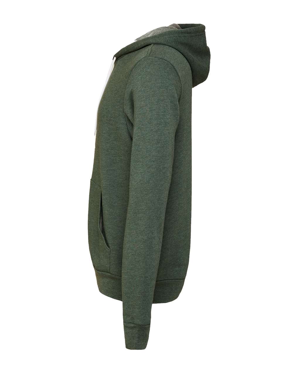 Left View of Heather Forest Sponge Fleece Hoodie - 3719