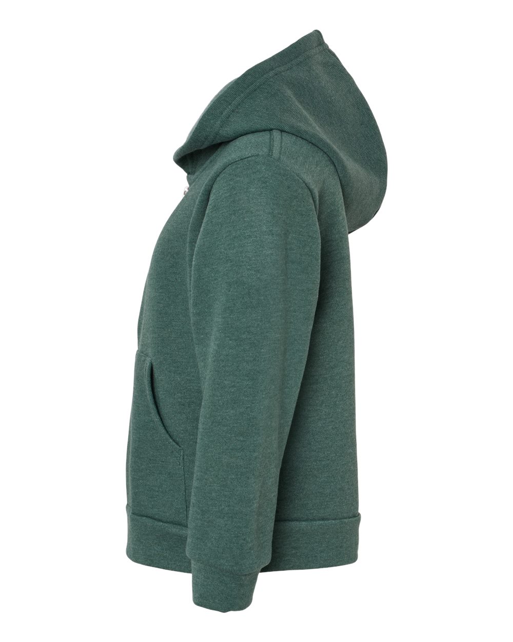 Left View of Heather Forest Toddler Sponge Fleece Full-Zip Hoodie - 3739T