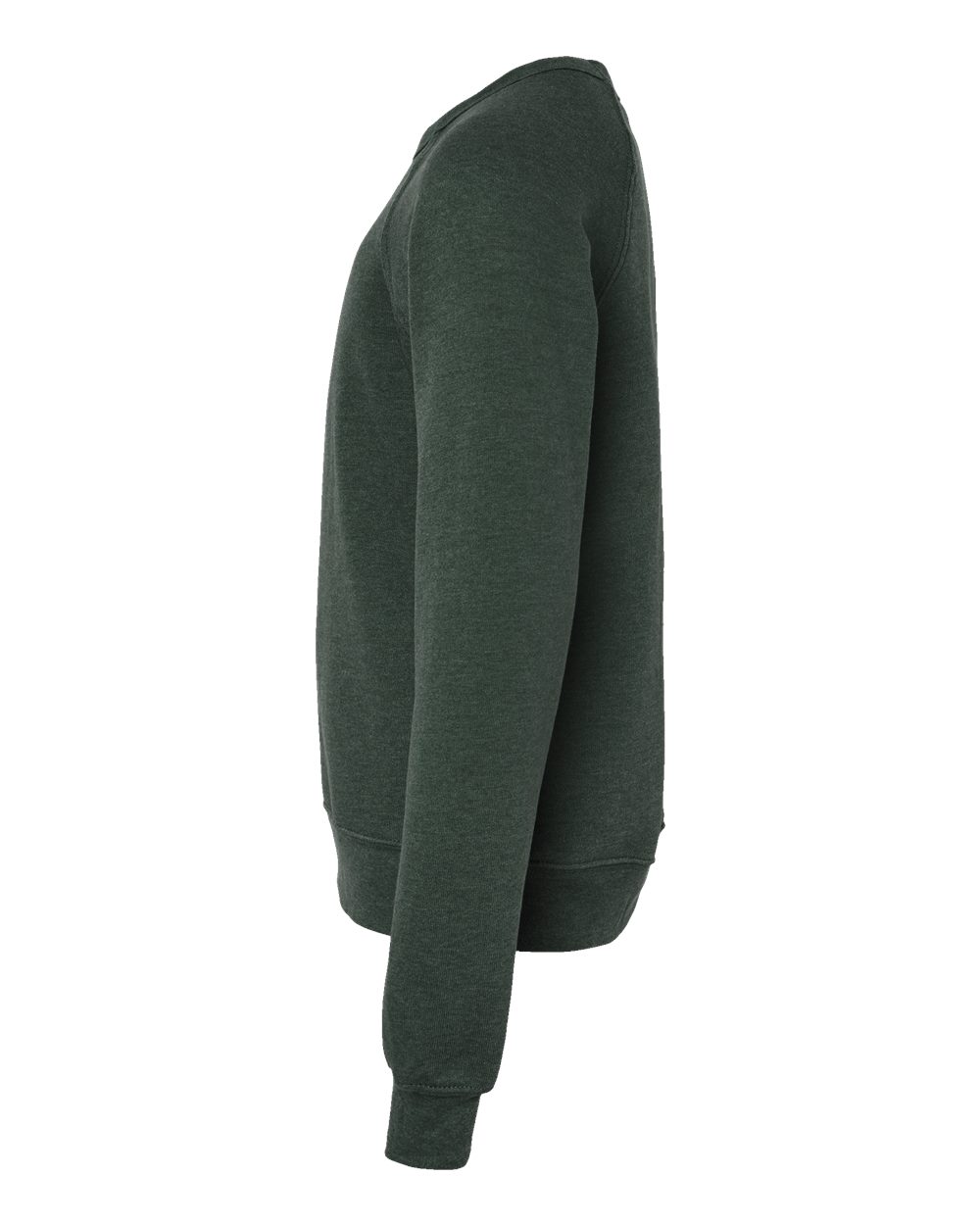Left View of Heather Forest Youth Sponge Fleece Crewneck Sweatshirt - 3901Y