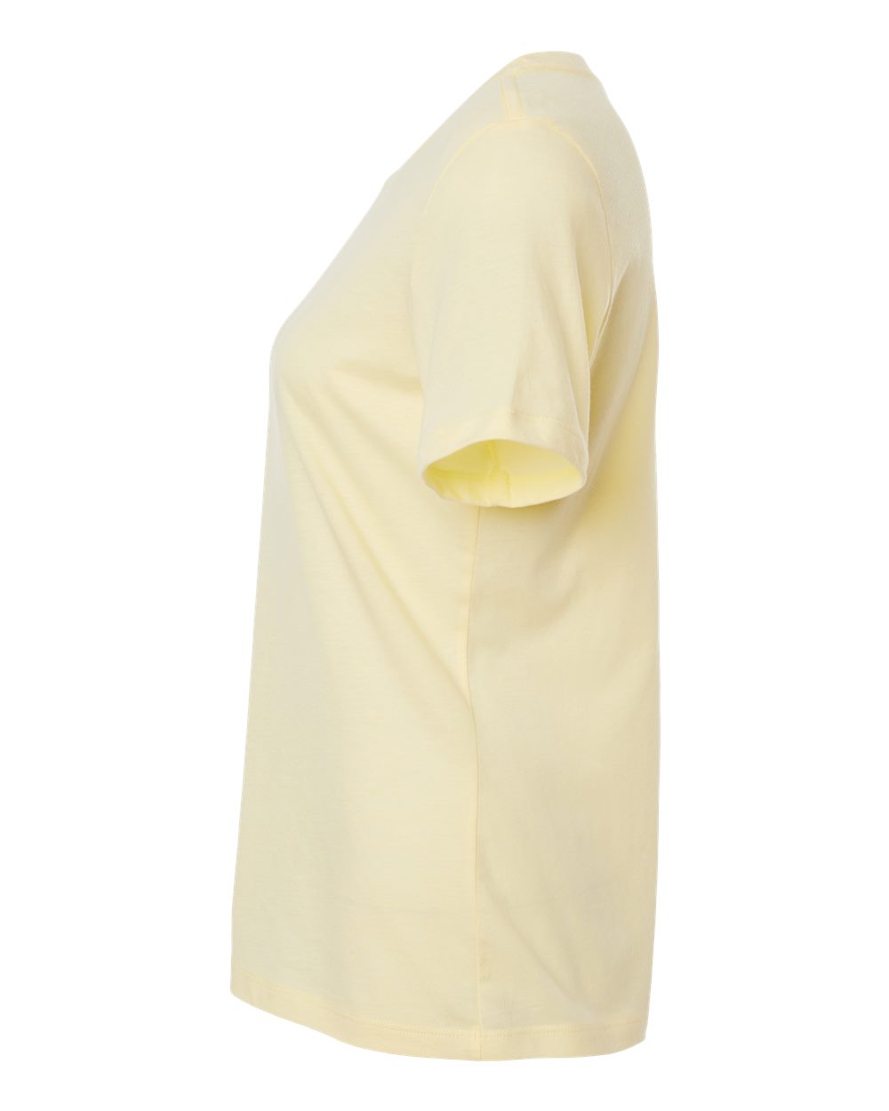 Left View of Heather French Vanilla Women’s Relaxed Fit Heather CVC Tee - 6400CVC