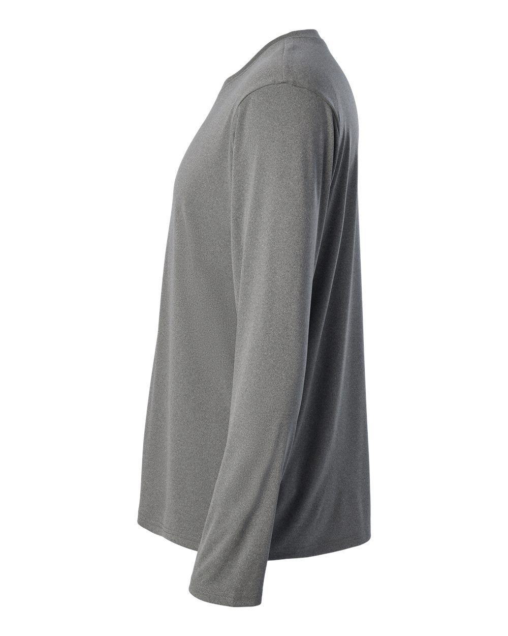Left View of Heather Granite Pro-Lock Performance Long Sleeve T-Shirt - 48400