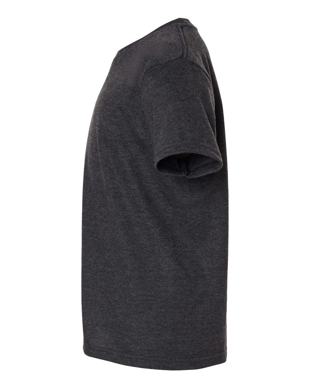 Left View of Heather Graphite Youth Fine Jersey T-Shirt - 235