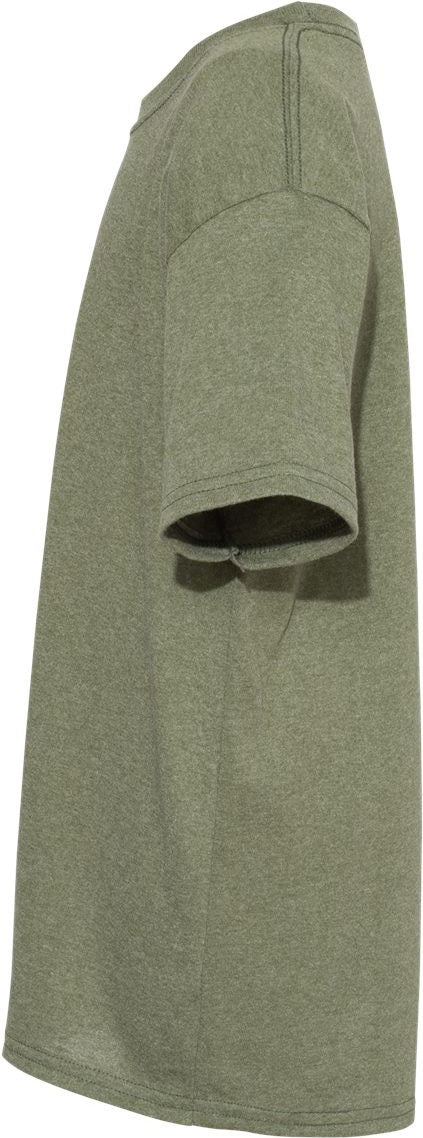 Left View of Heather Green Ecosmart™ Youth T-Shirt - 5370